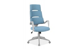 Крісло поворотне Q-889 блакитна тканина / сірий каркас