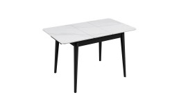 Стол TALLINN CERAMIC 90(120)*70 белый/черный каркас