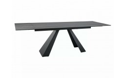Стіл SALVADORE CERAMIC 160(240)*90 світло-сірий PIETRA DI SAVOIA/чорний мат