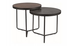Журнальный столик PENELOPE коричневый+серый (эффект камня)/черный (комплект)