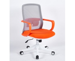 Кресло поворотное FLASH серое/оранжевое/белый каркас