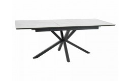 Стол LOGAN CERAMIC 160(200)*90 белый/черный мат