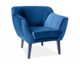 Крісло TREFL 1 VELVET синє/венге BL.86