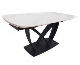 Стіл TYLER CERAMIC 160(240)*90 білий мат/чорний