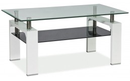 Журнальный столик LISA II прозрачный/белый лак 110x60x55