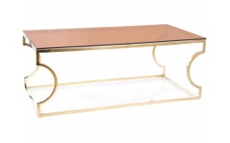 Журнальный столик KENZO A стекло дымчастое янтарное/золото 120X60