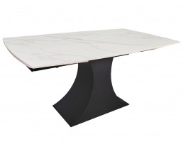 Стіл GILBERT CERAMIC 160(240)*90 білий мат/чорний