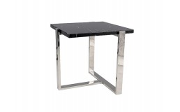 Журнальный столик VELA B черный мрамор/серебряный 55x55