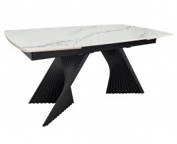 Стіл EDMUND CERAMIC 160(240)*90 білий мат/чорний