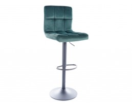 Барний стілець C105 VELVET чорний каркас/зелений BL.78