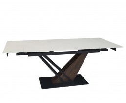 Стіл FERNANDO CERAMIC 160(220)*90 бежевий мат/темний горіх