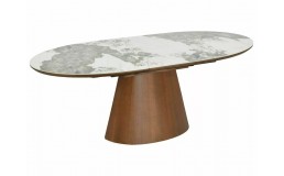 Стол MAROCCO CERAMIC 160(200)*90 белый PANDORO/орех