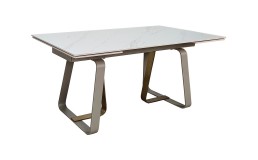 Стол BIANCO LUXE CERAMIC 160(240)*90 белый мат/белый+золото