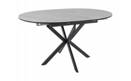 Стіл GASTON CERAMIC 100(135)*100 білий/чорний