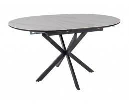 Стіл GASTON CERAMIC 100(135)*100 білий/чорний