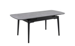 Стол DUBLIN CERAMIC 120(180)*80 светло-серый/черный каркас