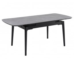 Стіл DUBLIN CERAMIC 120(180)*80 світло-сірий/чорний каркас