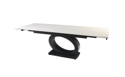 Стіл OVIDIO CERAMIC 160(240)*90 білий дуб/чорний каркас