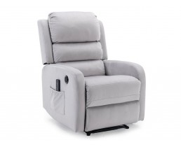 Крісло розкладне PEGAZ M VELVET (функція масажу) світло-сіре BL.03