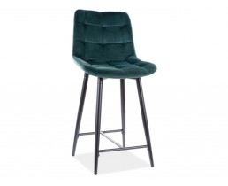 Полубарный стул CHIC H-2 VELVET черный каркас/зеленый BL.78