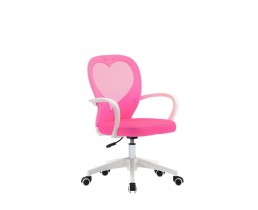 Крісло поворотне STACEY рожеве/білий каркас