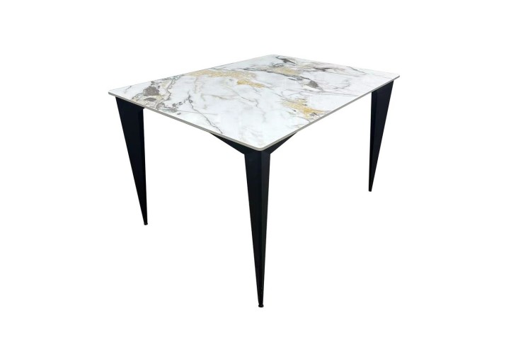 Стол NORMAN CERAMIC 120*90 gold Phoenix глянец/черный каркас