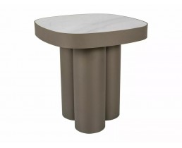 Журнальный столик STELLA C CERAMIC белый NATURE CLOUD/медный 48*48