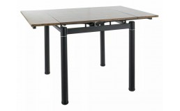 Стіл GD-082 80(131)*80 вінтажний горіх/чорний мат