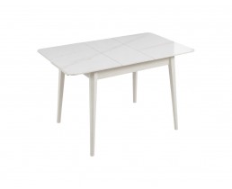 Стол TALLINN CERAMIC 90(120)*70 белый глянец/кашемир
