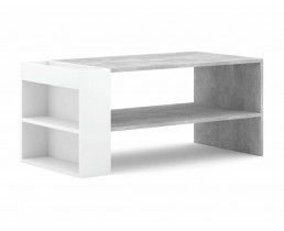 Журнальний столик ALMOND сірий (ефект бетону)/білий мат 100*55