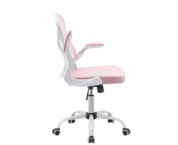 Кресло поворотное CANDY розовое/белый каркас
