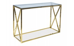 Консоль ELISE S скло димчасте/золото 100x30