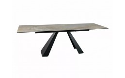 Стол SALVADORE CERAMIC 160(240)*90 бежевый ONICE ORO/черный мат
