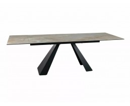 Стіл SALVADORE CERAMIC 160(240)*90 бежевий ONICE ORO/чорний мат