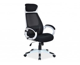 Крісло поворотне Q-409 чорне / білий каркас