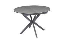 Стіл GENEWA CERAMIC 105(140)*105 стіл сірий/чорний