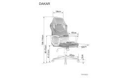 Кресло поворотное DAKAR черный/красный