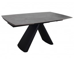 Стіл GREYSON CERAMIC 160(240)*90 сірий мат/чорний