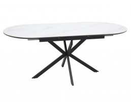 Стіл GASTON CERAMIC 140(180)*80 білий/чорний