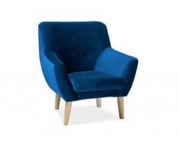 Крісло NORDIC 1 VELVET синє/бук BL.86