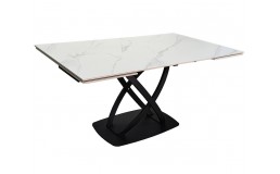 Стіл HILDA CERAMIC 160(240)*90 білий мат/чорний