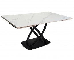 Стіл HILDA CERAMIC 160(240)*90 білий мат/чорний
