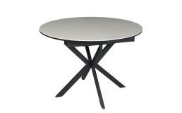 Стіл GENEWA CERAMIC 105(140)*105 стіл бежевий/чорний