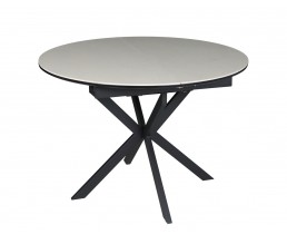 Стіл GENEWA CERAMIC 105(140)*105 стіл бежевий/чорний