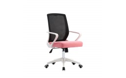Кресло поворотное DIXY черное/розовое/белый каркас