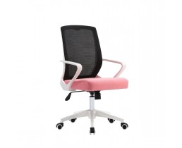 Крісло поворотне DIXY чорне/рожеве/білий каркас