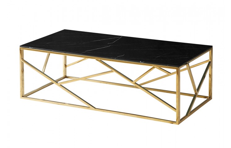 Журнальный столик ESCADA A II черный эф.мрамора/золото 120x60