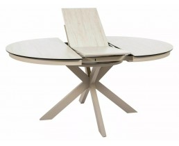 Стіл PORTO CERAMIC 120(160)*120 бежевий травертин/кашемір