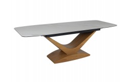 Стіл DOLCE CERAMIC 180(240)*95 білий STATUARIO VENATO/дуб