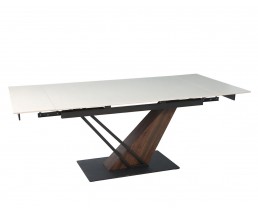 Стіл FERNANDO CERAMIC 140(200)*90 бежевий мат/темний горіх